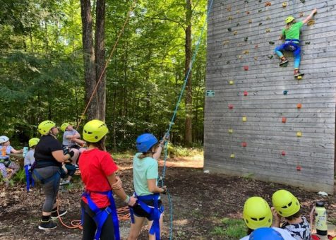 A climbing wall at Girl Scout Camp