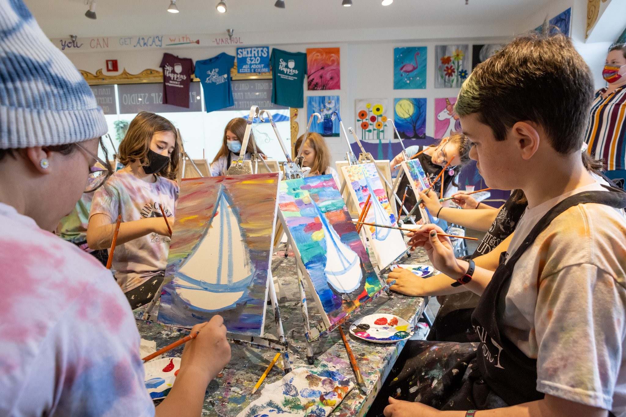 Paint & Create Kids Camp at Burlington Paint & Sip Studio Vermont