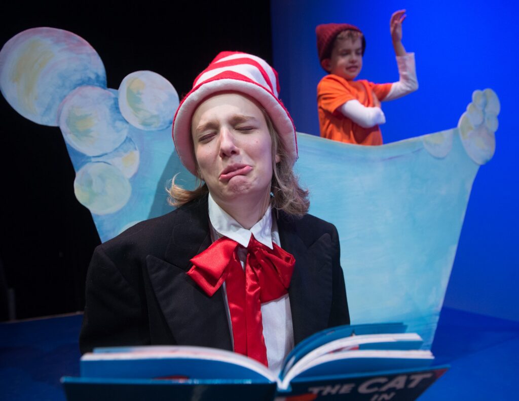 seussical – cat in the hat & jojo in bath photo Robert Eddy